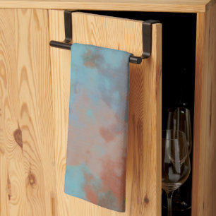 Turquoise en Rust Marmer Abstract Theedoek