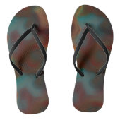 Turquoise en Rust Marmeren Swirl Abstract Teenslippers (Voetbed)