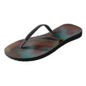 Turquoise en Rust Marmeren Swirl Abstract Teenslippers (Schuin)