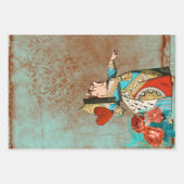 Turquoise en Rust Queen of Hearts Inpakpapier Vel (Voorkant 3)