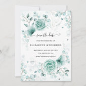 Turquoise en salie greens Bruiloft Save The Date (Voorkant)