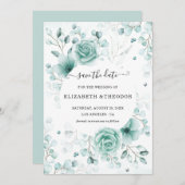 Turquoise en salie greens Bruiloft Save The Date (Voorkant / Achterkant)