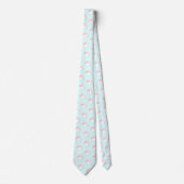 Turquoise en Salmon Pastel Pattern Stropdas (Voorkant)