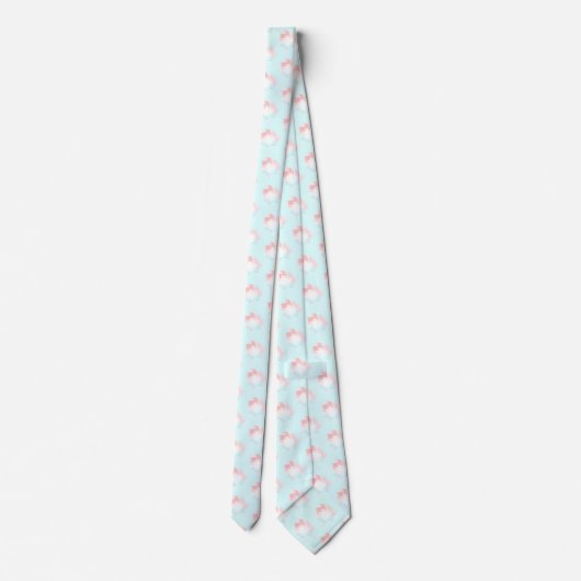 Turquoise en Salmon Pastel Pattern Stropdas (Achterkant)