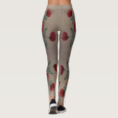Turquoise en schuurrood leggings (Achterkant)