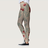 Turquoise en schuurrood leggings (Links)
