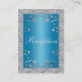 Turquoise en Silver Foil Floral Behuizing Kaart