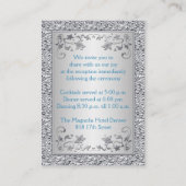 Turquoise en Silver Foil Floral Behuizing Kaart (Achterkant)