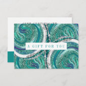 Turquoise en Silver Marble Cadeft Certificate (Voorkant / Achterkant)