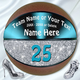Turquoise en Silver Persoonlijke Basketball Ball Basketbal