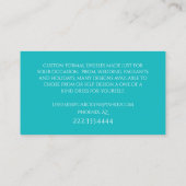 Turquoise en Silver Seamstress Visitekaartje (Achterkant)