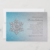 Turquoise en Silver Snowflake Holiday Party Kaart (Voorkant)