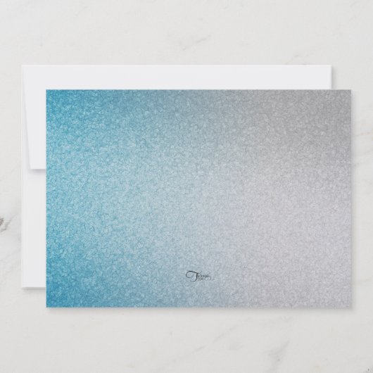 Turquoise en Silver Snowflake Holiday Party Kaart (Achterkant)