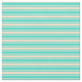 Turquoise en Tan Lined Pattern Stof (Close Up)