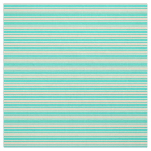 Turquoise en Tan Lined Pattern Stof (Swatch)