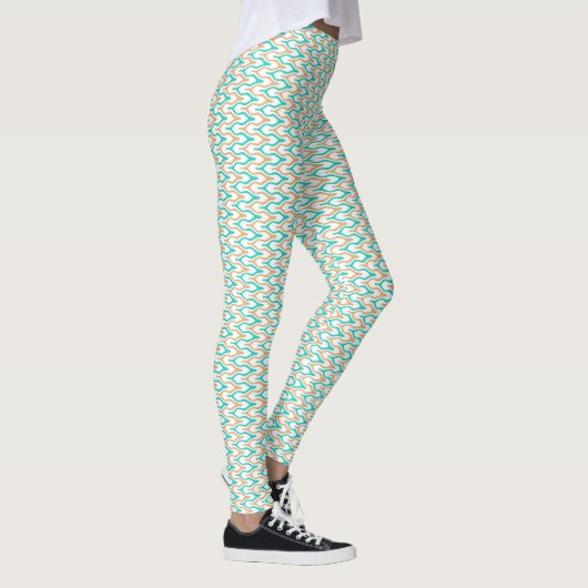 Turquoise en Tane Golfpatroon Leggings (Rechts)
