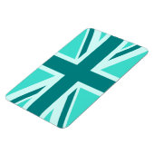 Turquoise en Teal Union Jack 2 Magneet (Linkerzijde)