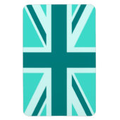 Turquoise en Teal Union Jack 2 Magneet (Verticaal)