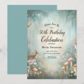 Turquoise en Verjaardagsfeest in de Betoverde Bos Kaart (Voorkant / Achterkant)