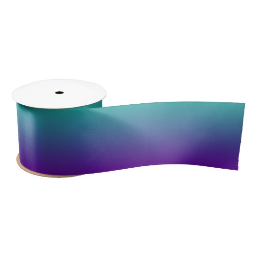 Turquoise en Violet Paarse Ombre Satijnen Lint (Spoel)
