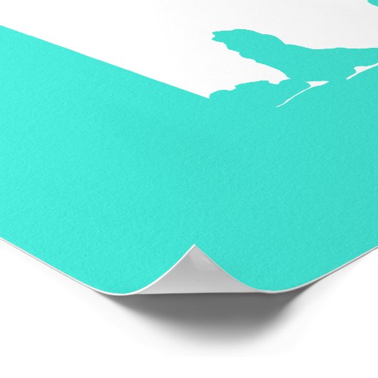 Turquoise en White Alabama Poster (Hoek)