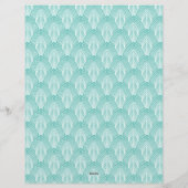 Turquoise en white Art Deco patroon Briefhoofd (Achterkant)