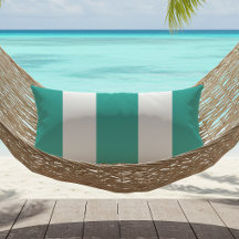 Turquoise en White Cabana Stripes Outdoor