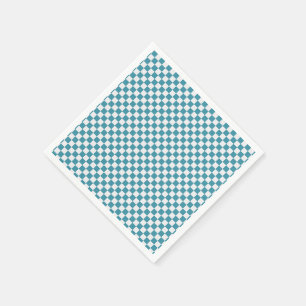 Turquoise en White Checkered Napkins Servet