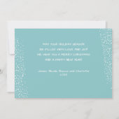 Turquoise en White Damask-kerstfoto Feestdagenkaart (Achterkant)