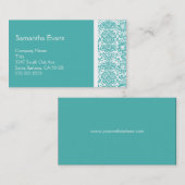 Turquoise en White Damask Visitekaartje (Voorkant / Achterkant)