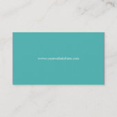 Turquoise en White Damask Visitekaartje (Achterkant)