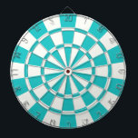 Turquoise en White Dartbord<br><div class="desc">Turquoise en White Dart Board</div>