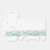 Turquoise en White Floral Personalized Wedding Bedankdoosjes (Uitgevouwen)