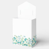 Turquoise en White Floral Personalized Wedding Bedankdoosjes (Geopend)