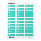 Turquoise en White Florida gepersonaliseerd Etiket (Full Sheet)
