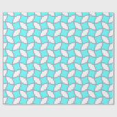 Turquoise en White Geometric Pattern Cadeaupapier (Vlak)