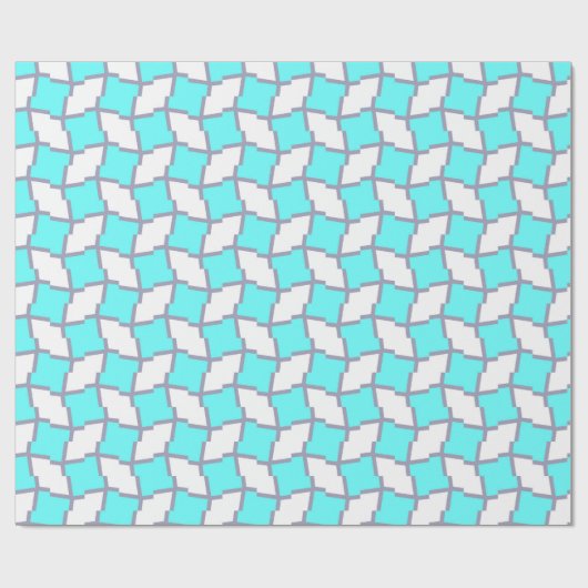 Turquoise en White Geometric Pattern Cadeaupapier (Vlak)