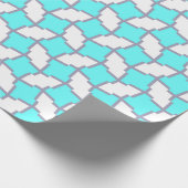 Turquoise en White Geometric Pattern Cadeaupapier (Hoek)