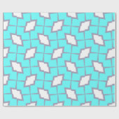 Turquoise en White Geometric Pattern Cadeaupapier (Vlak)