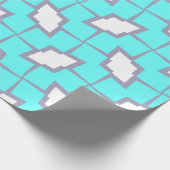 Turquoise en White Geometric Pattern Cadeaupapier (Hoek)