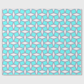 Turquoise en White Geometric Pattern Cadeaupapier (Vlak)