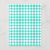 Turquoise en White Gingham Checks Pattern Briefkaart (Voorkant)
