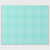 Turquoise en White Gingham Checks Pattern Cadeaupapier (Vlak)