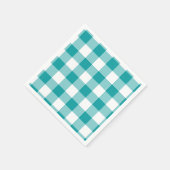 Turquoise en White Gingham Pattern Servetten (Hoek)