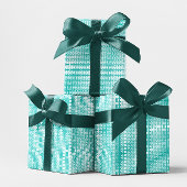 Turquoise en White Greek Key Pattern Cadeaupapier