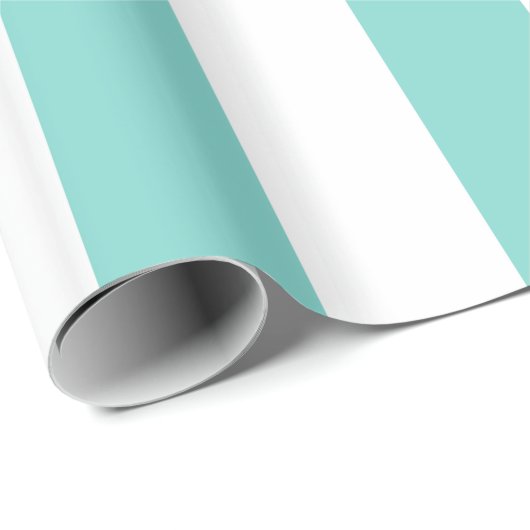 Turquoise en White Huge Stripe Pattern Cadeaupapier (Rol Hoek)