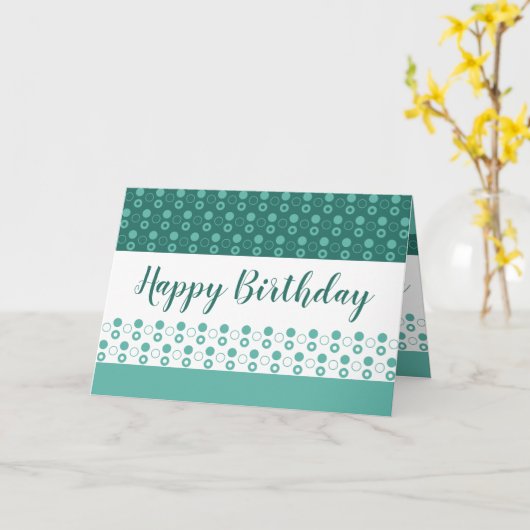 Turquoise en White Kaart (Gele Bloem)