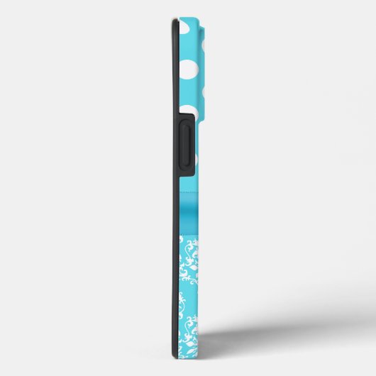 Turquoise en White Pattern en Ladybug Case-Mate iPhone Case (Achterkant / Rechts)