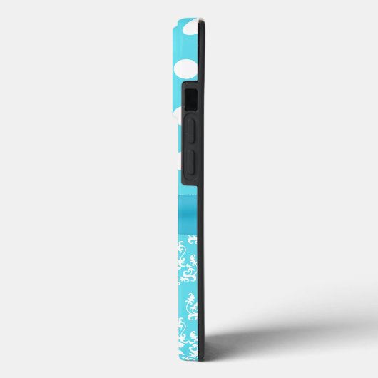 Turquoise en White Pattern en Ladybug Case-Mate iPhone Case (Achterkant / Links)