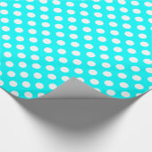 Turquoise en White Polka Dot Wrapping Paper Cadeaupapier (Hoek)